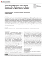 International education in the United Kingdom: the challenges of the golden opportunity for Black-African students