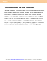 The genetic history of the Indian subcontinent