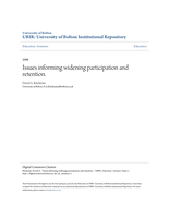 Issues informing widening participation and retention.