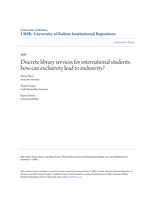 Discrete library services for international students: how can exclusivity lead to inclusivity?