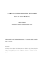 The role of equanimity in facilitating positive mental states and mental wellbeing