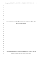 A systematic review exploring the reflective accounts of applied sport psychology practitioners