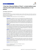 “I Feel Like A Neurotic Mother at Times”—a mixed methods study exploring online health information seeking behaviour in new parents
