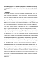 Becoming sociological: a brief historical review of leisure in the social survey 1880–1939