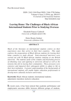 Leaving home: the challenges of Black-African international students prior to studying overseas