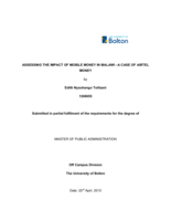 Assessing the impact of mobile money in Malawi - a case of Airtel money.