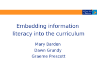 Embedding information literacy into the curriculum