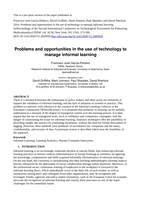 Problems and opportunities in the use of technology to manage informal learning