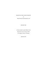 Microstructures characterization of precipitates in Zirconium alloys