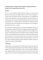Supporting students in practice: leadership