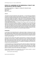 Effect of laundering on the dimensional stability and distortion of knitted fabrics