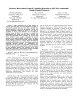 Resource Reservation protocol Tunnelling Extension in MPLS for sustainable Mobile Wireless Networks