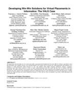 Developing win-win solutions for virtual placements in informatics: the VALS case