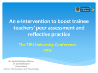e-Intervention to boost trainee teachers' peer assessment.