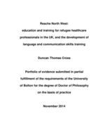 Reache North West: education and training for refugee healthcare professionals in the UK, and the development of language and communication skills training