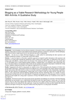 Blogging as a viable research methodology for young people with arthritis: a qualitative Study