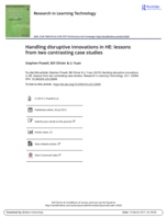 Handling disruptive innovations in HE: lessons from two contrasting case studies