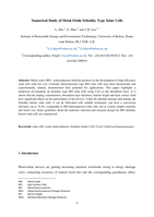 Numerical study of metal oxide Schottky type solar cells