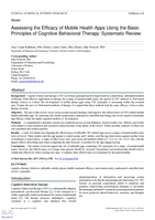 Assessing the efficacy of mobile health apps using the basic principles of cognitive behavioral therapy: systematic review.