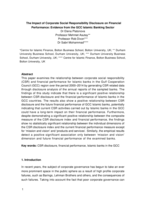 The impact of corporate social responsibility disclosure on financial performance : evidence from the GCC Islamic Banking Sector