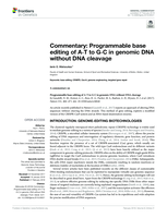Commentary: Programmable base editing of A·T to G·C in genomic DNA without DNA cleavage
