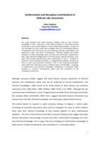 Conformative and disruptive contributions in 'Skills for Life' classrooms