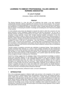 Learning to embody professional values among UK nursing associates