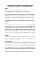 Understanding TQM implementation barriers involving construction companies in a difficult environment