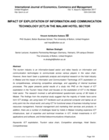 Impact of exploitation of ICT in the Malawi Hotel sector
