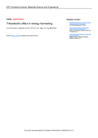 Triboelectric effect in energy harvesting