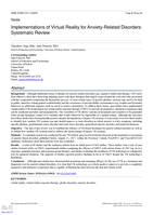 Implementations of virtual reality for anxiety-related disorders : systematic review
