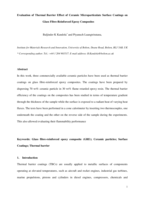 Evaluation of thermal barrier effect of ceramic microparticulate surface coatings on glass fibre-reinforced epoxy composites