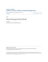 Research proposal: Jon Royle