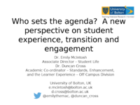 Who sets the agenda?  A new perspective on student experience, transition and engagement [Presentation]