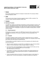 Submitting material to the University of Bolton Institutional Repository (UBIR)
