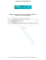CORE assessment of adult survivors abused as children:A NAPAC group therapy evaluation