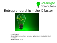 Entrepreneurship - the X factor