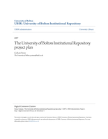 The University of Bolton Institutional Repository project plan