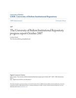 The University of Bolton Institutional Repository progress report October 2007