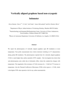 Vertically aligned graphene based non-cryogenic bolometer