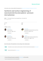 Synthesis and surface engineering of nanomaterials by atmospheric-pressure microplasmas