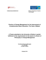 Practice of change management for the improvement of complementary basic education: the case of Malawi