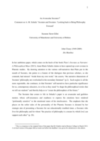 Comment on A.-M. Schultz' Socrates and Socrates: 'Looking back to Bring Philosophy Forward'