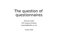 The question of questionnaires