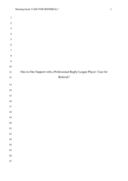 One-to-one support with a professional rugby league player: case for referral?