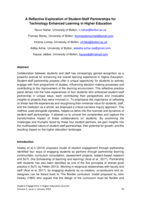 From collaboration to transformation: A reflective exploration of student-staff partnerships for technology enhanced learning in Higher Education