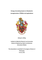 Energy harvesting based on triboelectric nanogenerators (TENGs) and applications