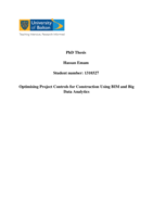 Optimising project controls for construction using BIM and Big Data Analytics