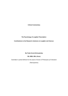 Critical Commentary. The psychology of laughter prescription: contributions to the research literature on laughter and humour
