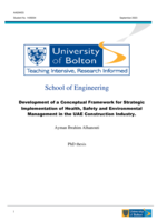 Development of a conceptual framework for strategic implementation of health, safety and environmental management in the UAE construction industry